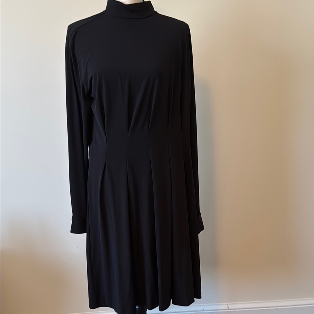 Eloquii Black Sheath Dress with Bishop Sleeves